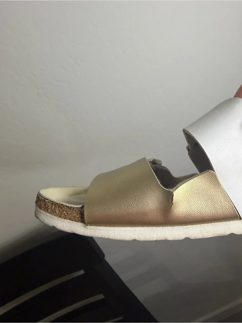 Birkenstock White & Gold Sandals